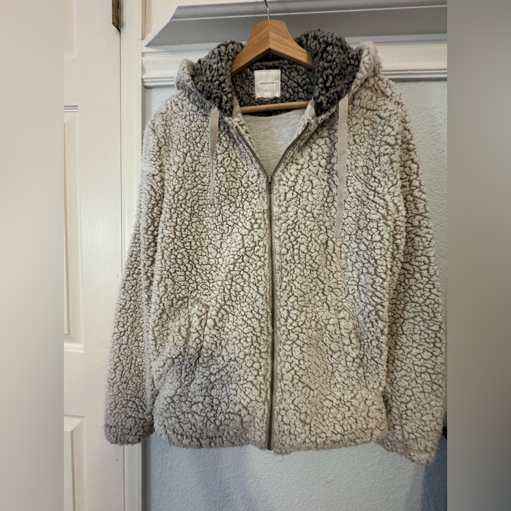 Thread & Supply Tan and Gray Sherpa Jacket